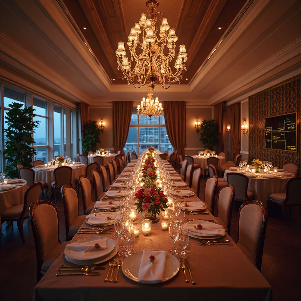 Private celebration setup with elegant decor