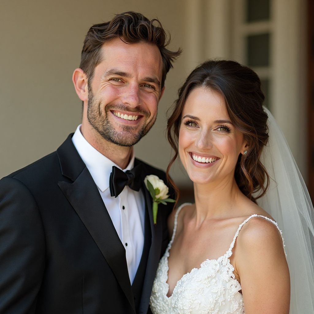 Happy wedding couple