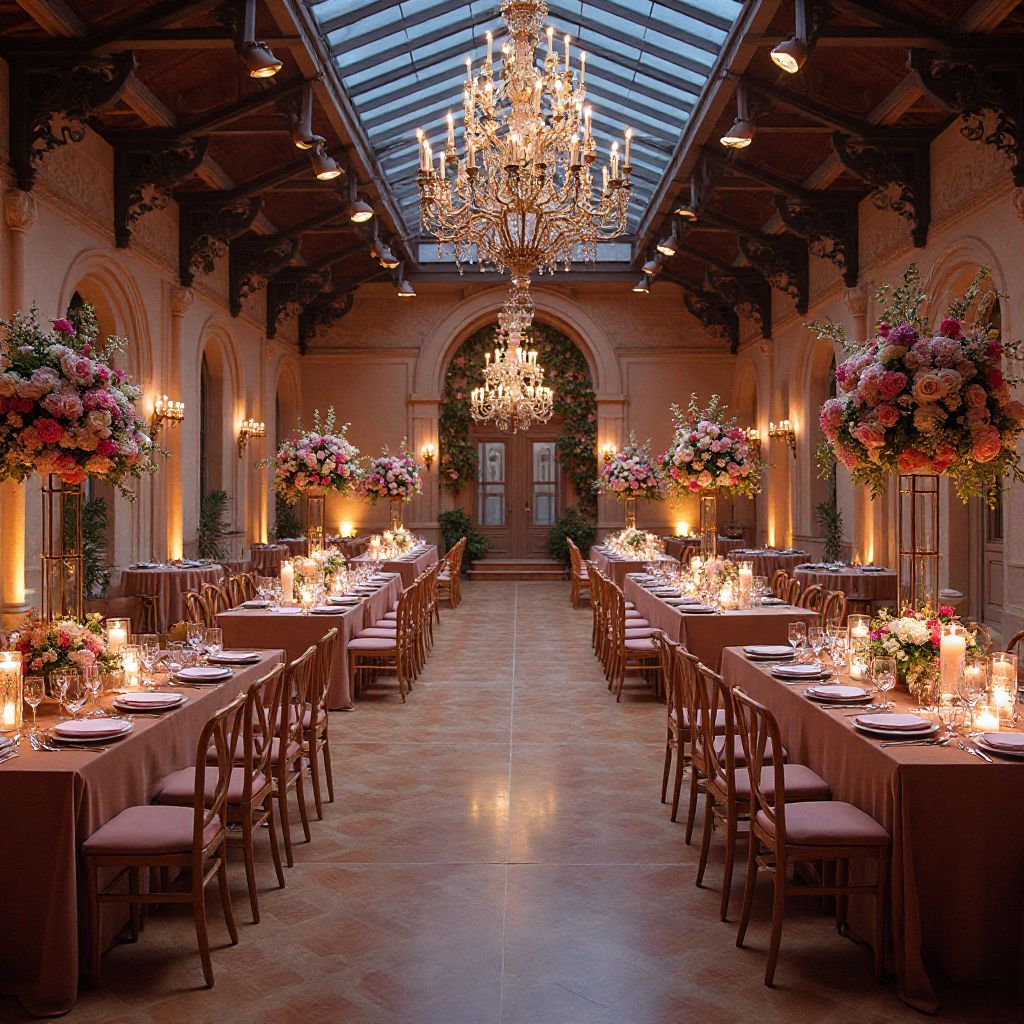 Elegant wedding venue and decor